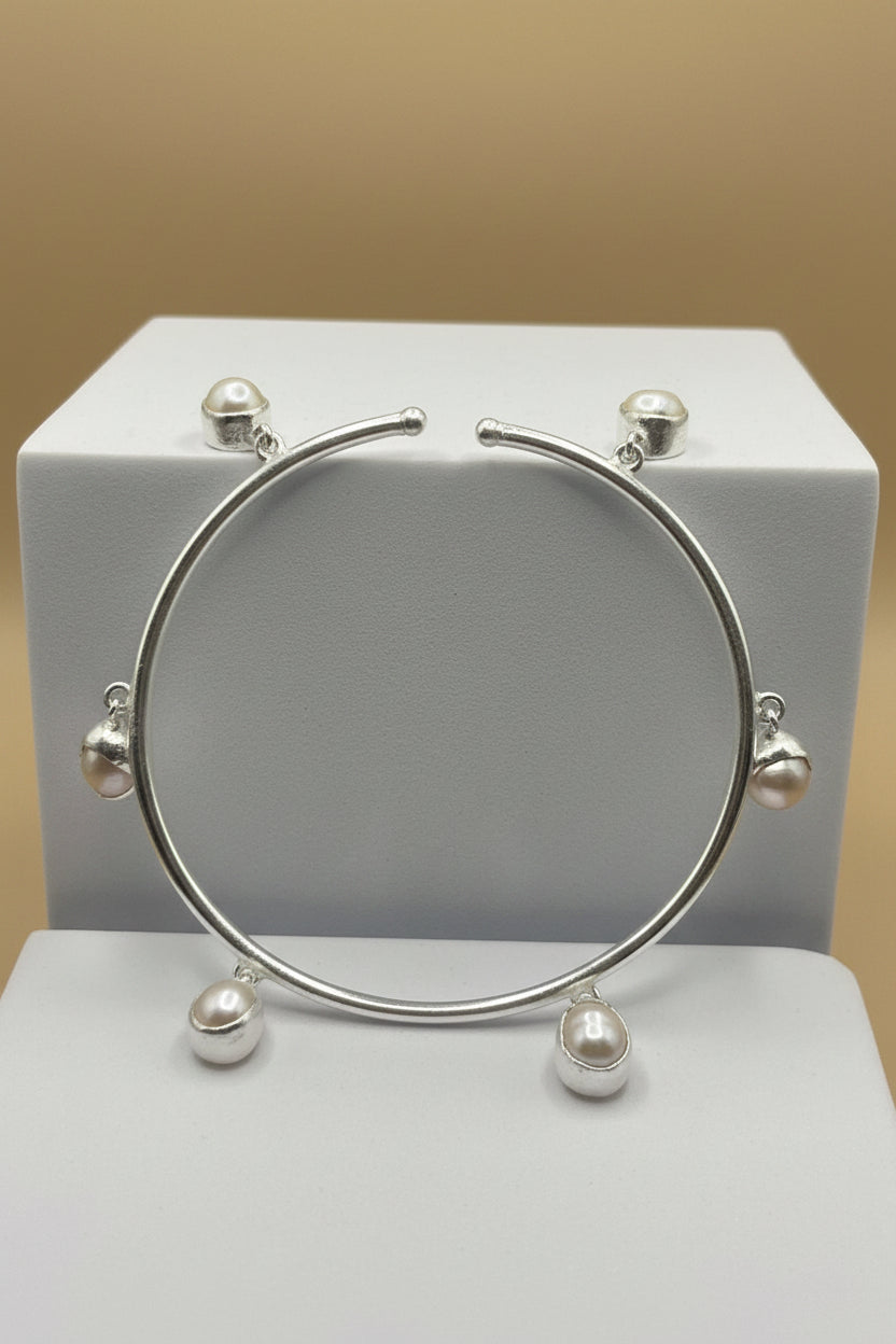 Pearl Grace — Freshwater Pearl Charm Bangle