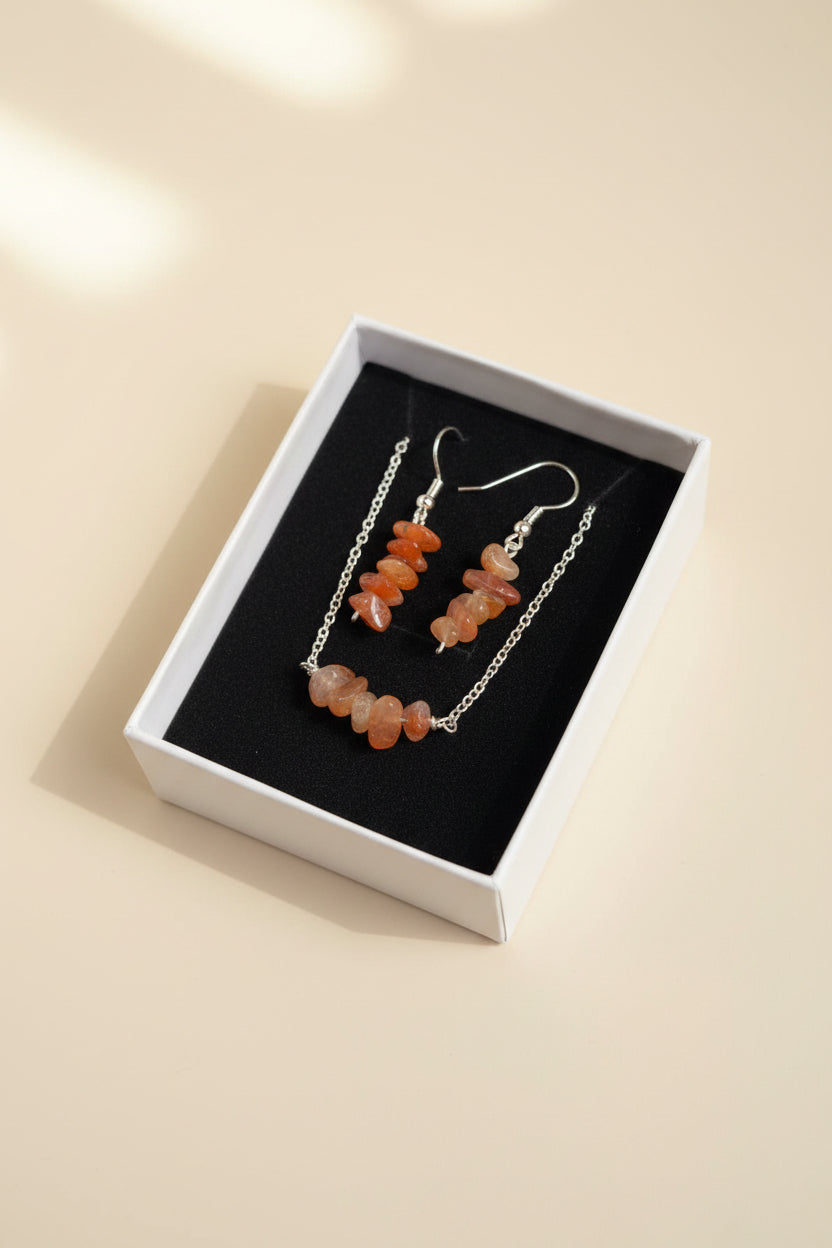 Handmade Crystal Necklace and earrings set