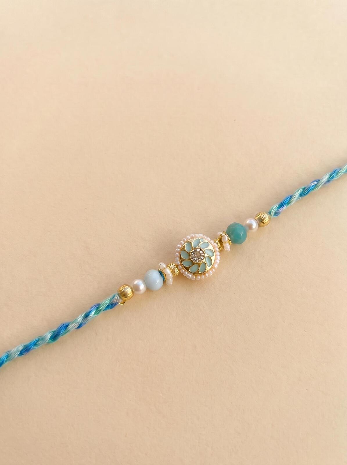 Traditional Rakhi / Rakhri for Brother, Handmade Red Blue Rakhri | Raksha Bandhan Gift