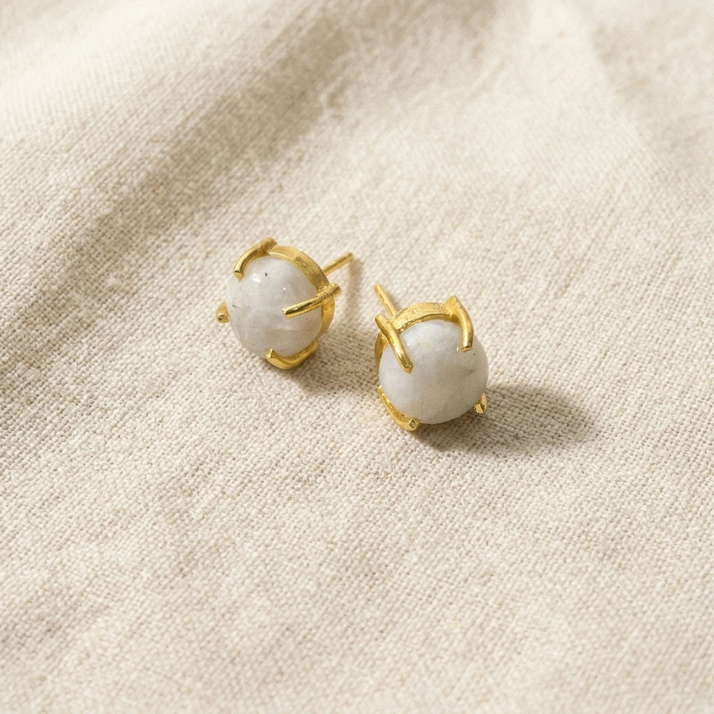 The Gemstone Stud — Natural Stone Stud Earrings