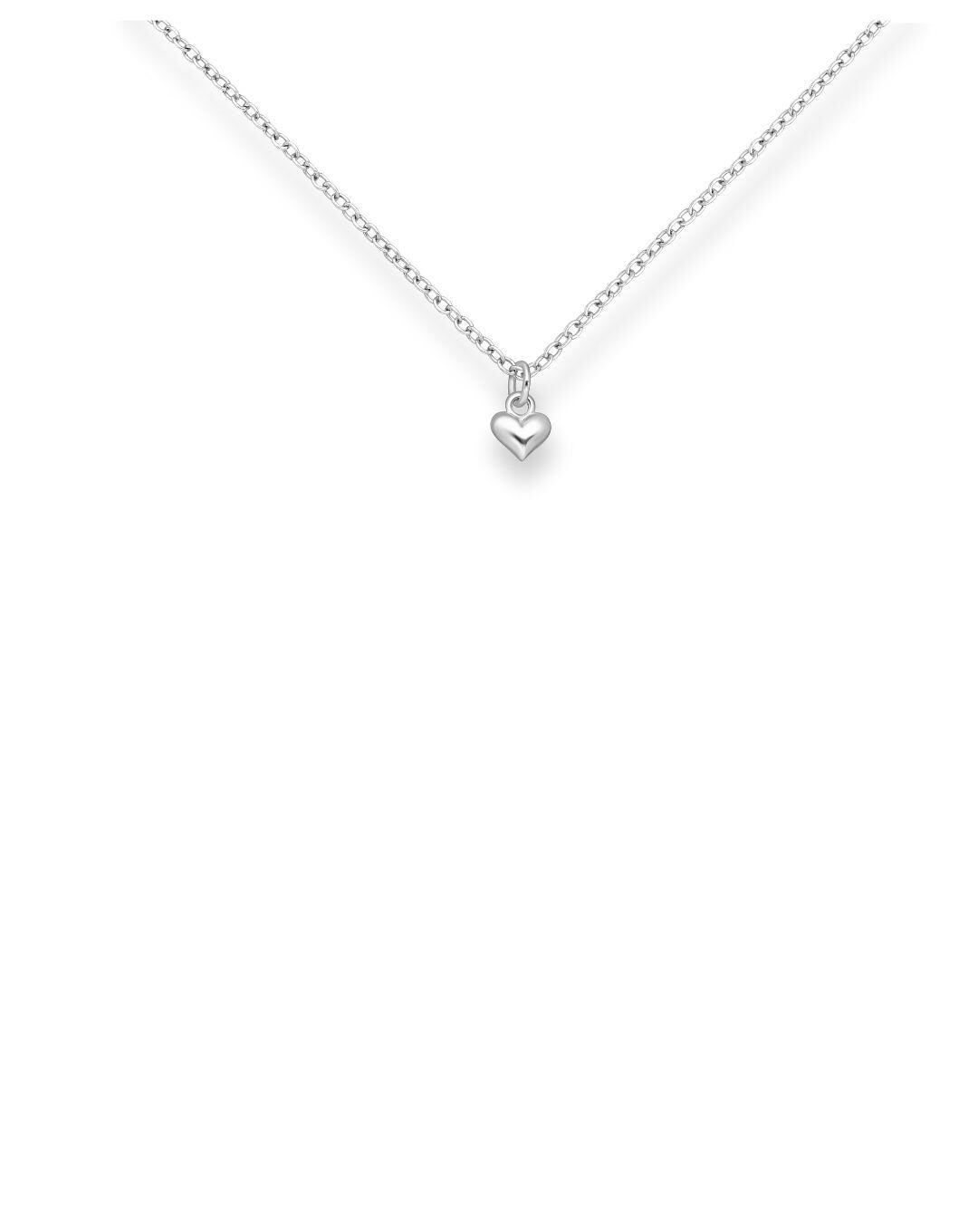 Tiny Dainty Silver Heart Pendant Charm, Small Love Jewellery (0.6cm x 0.6cm)