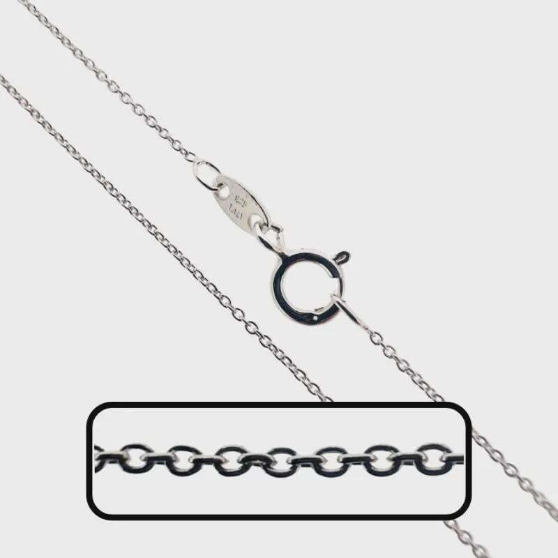 925 Sterling Silver Fine Chain Necklace, 18 Inch Classic Minimalist Silver Jewellery