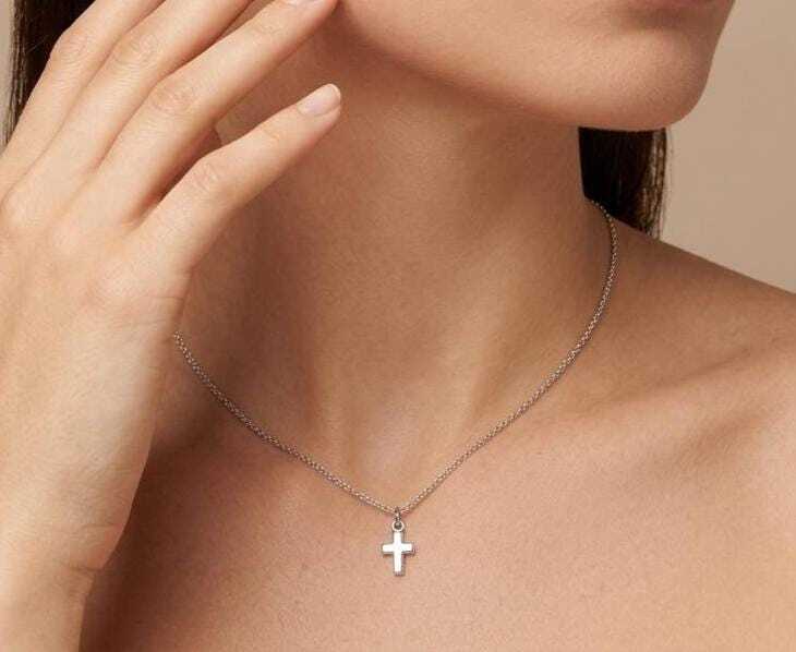 Dainty Sterling Silver Cross Pendant | 16 or 18 Inch Silver Chain Necklace | 925 Silver Sister Jewellery Gift