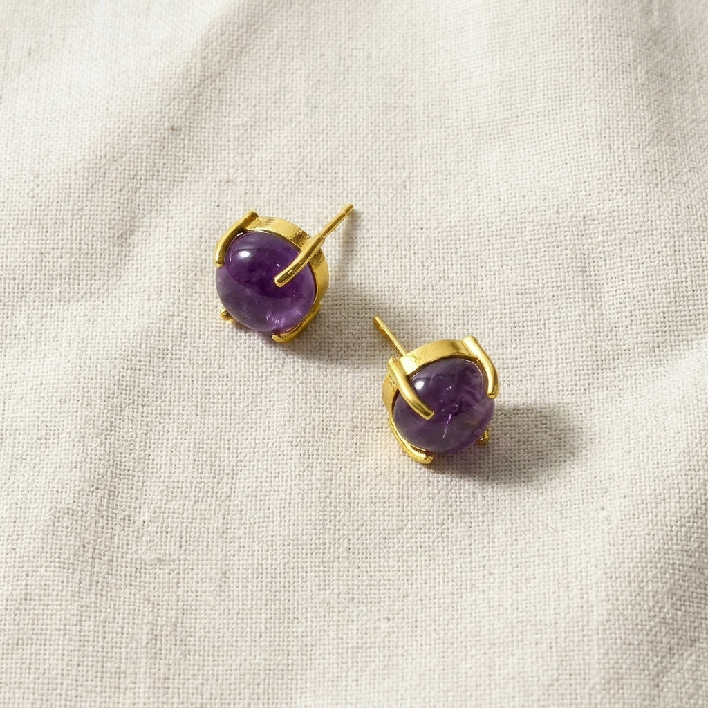 The Gemstone Stud — Natural Stone Stud Earrings