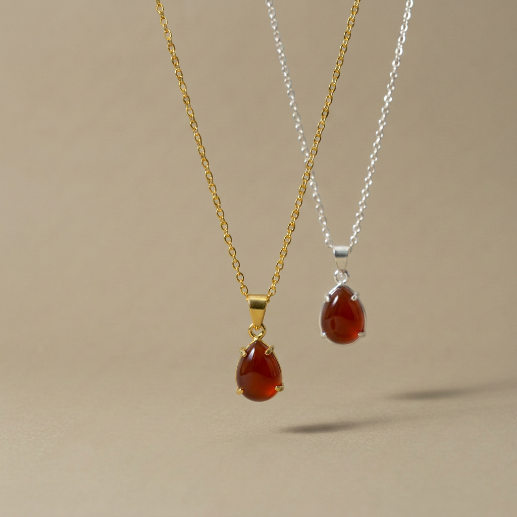 The Teardrop Pendant — Natural Gemstone Necklace