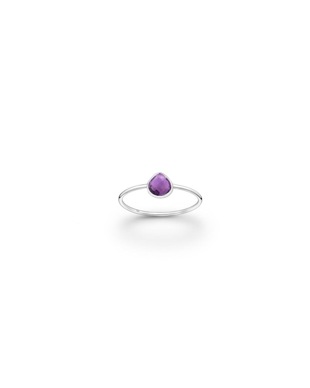 Sterling Silver Teardrop Gemstone Ring