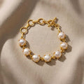 Freshwater Pearl Gemstone Bracelet  | Adjustable Bracelet in Gold Finish