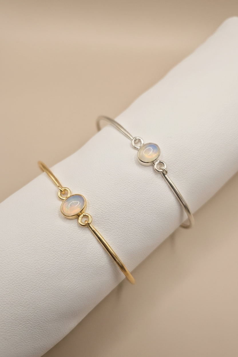 Opal Mist — Single Stone Opal Bangle