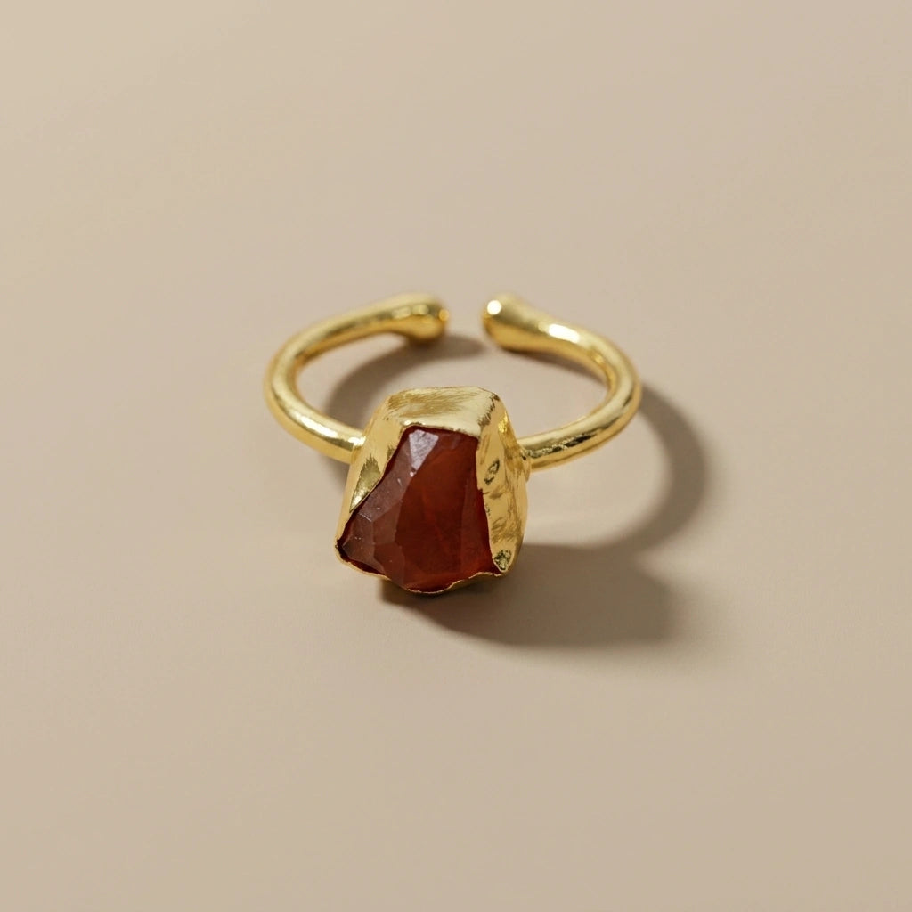 Raw Gemstone Adjustable Ring