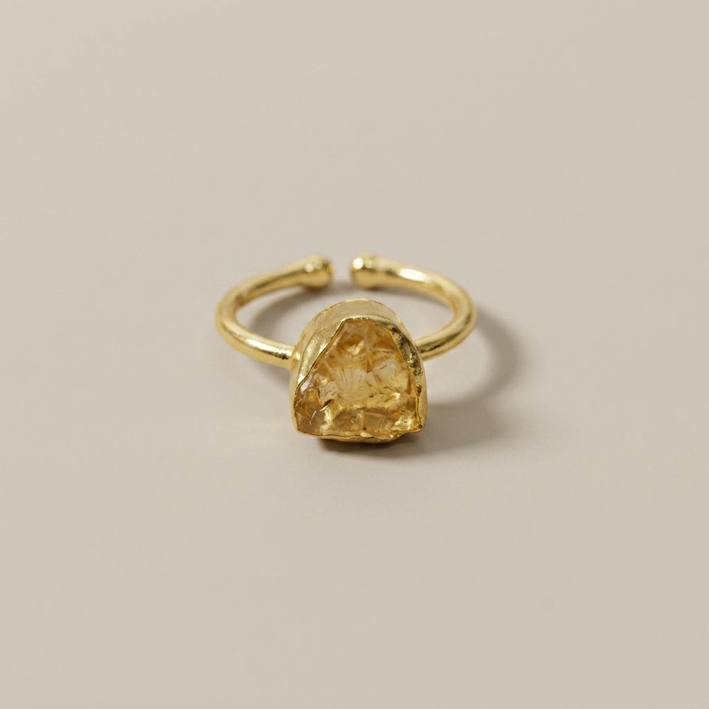 Raw Gemstone Adjustable Ring