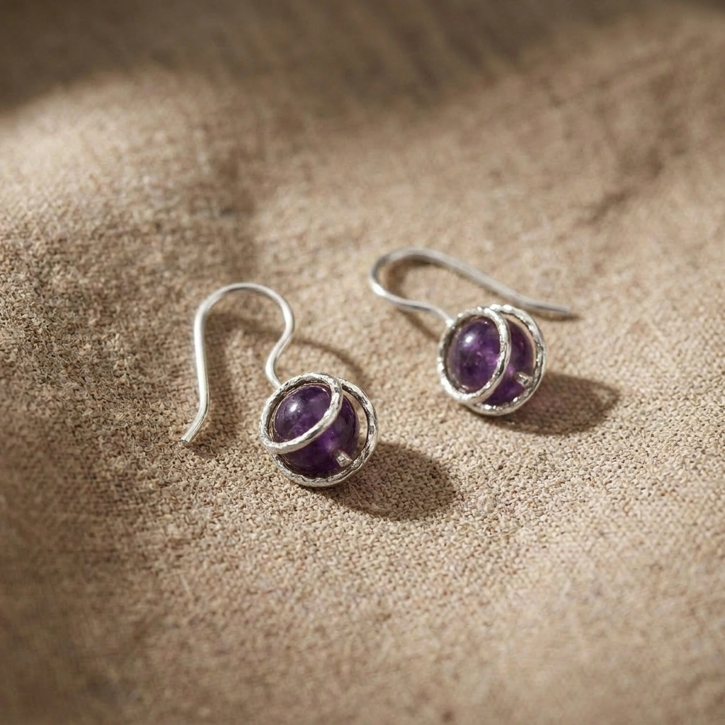 The Bead Drop — Gemstone Fish Hook Earrings