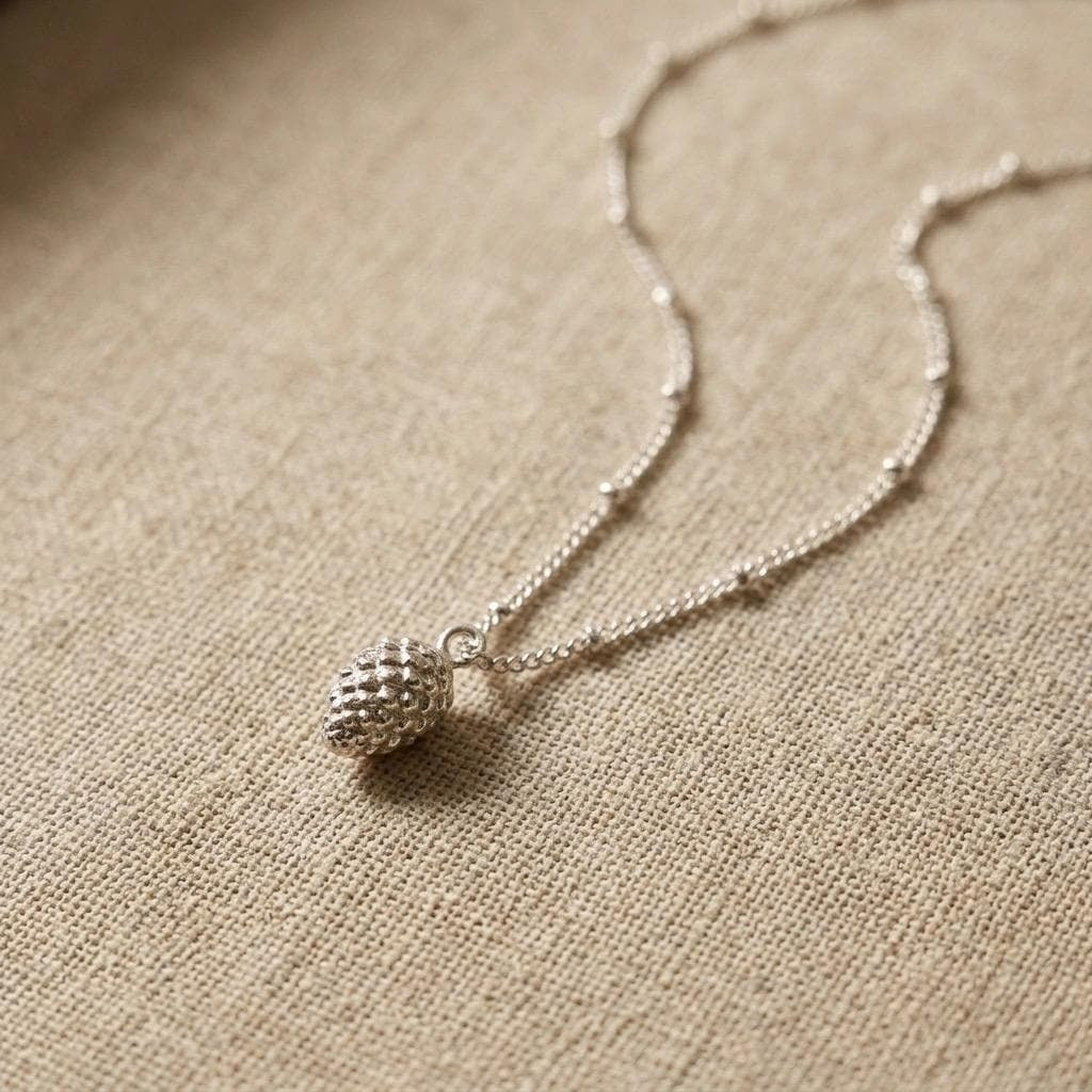 Pine Cones Pendant, Pinecone Charm Layered Necklace, 18K Gold plated , Silver