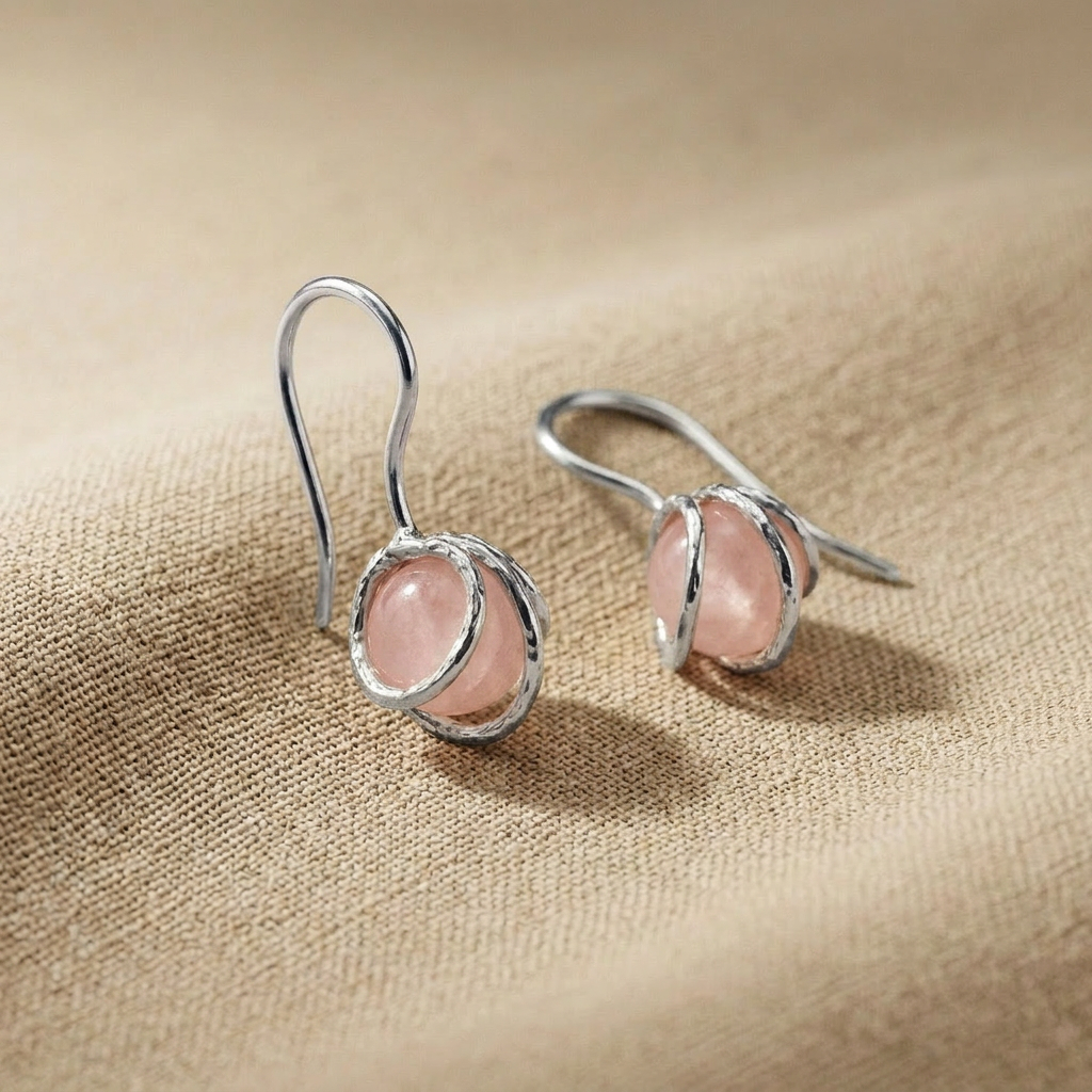 The Bead Drop — Gemstone Fish Hook Earrings