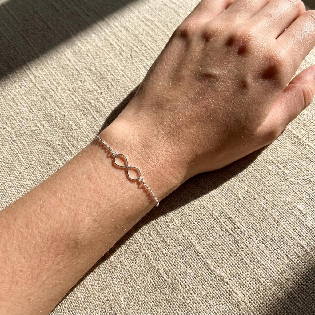 Sterling Silver Infinity Bracelet: Adjustable Friendship Bracelet, Love Knot Bridesmaid Gift
