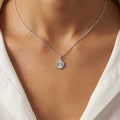 Dainty Oxidised Silver Pendant | Textured Round Pendant Necklace | 18 Inch Silver Chain | Sterling Silver Jewellery, Cute Gift for Her