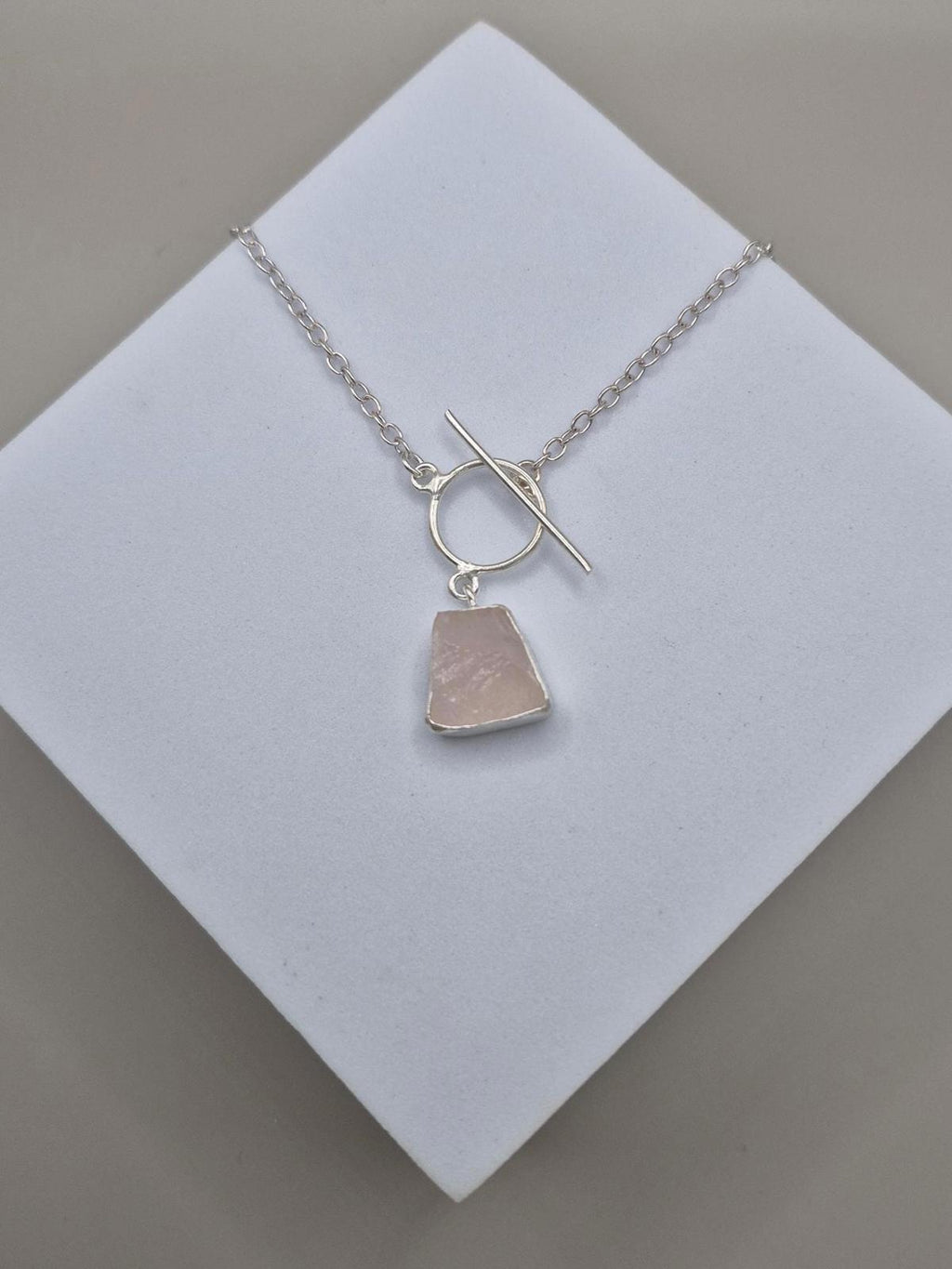 Toggle Lock Crystal Stone Necklace