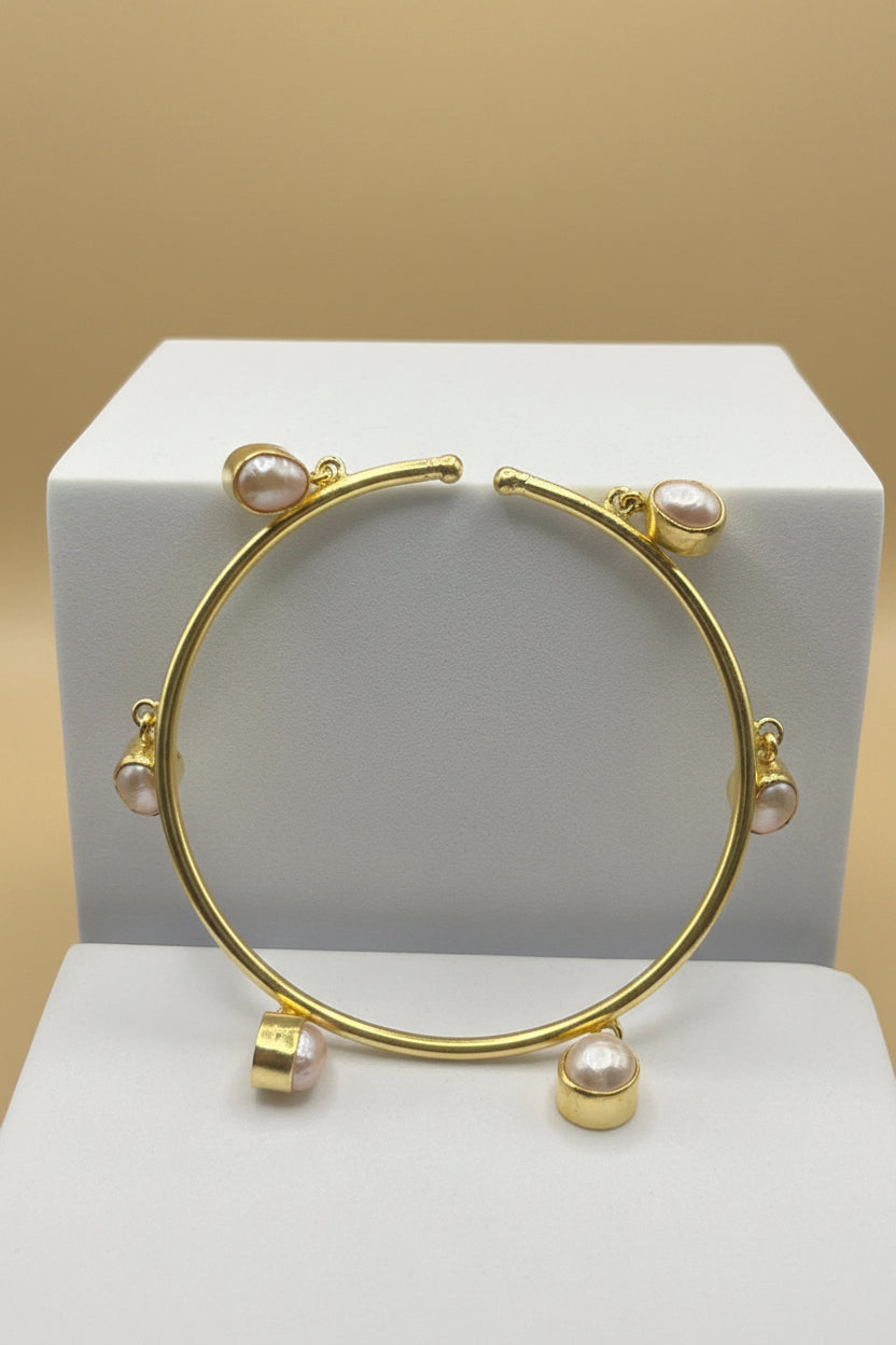 Pearl Grace — Freshwater Pearl Charm Bangle