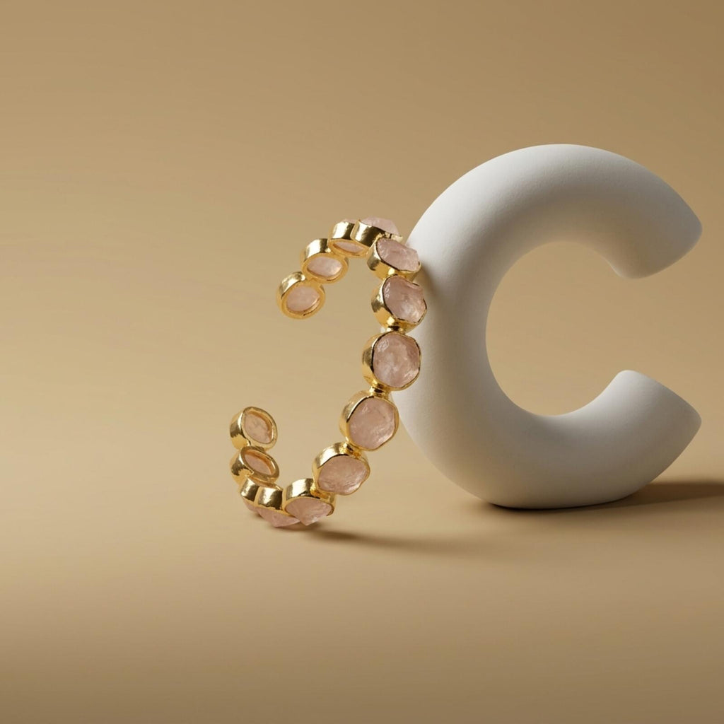 Gemstone Open Bangle Bracelet