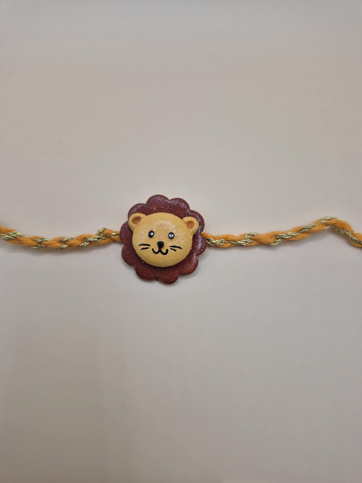 Kids Tie Bracelet / Cartoon Rakhi ( Lion , Tiger  ) clay handmade Rakhi