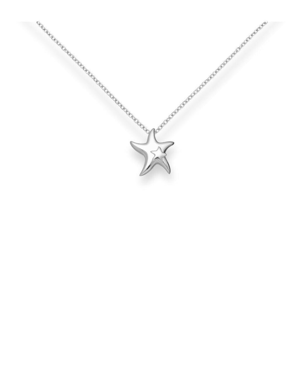 Sterling Silver Starfish Pendant, Beach Wedding Jewellery Gift for Her