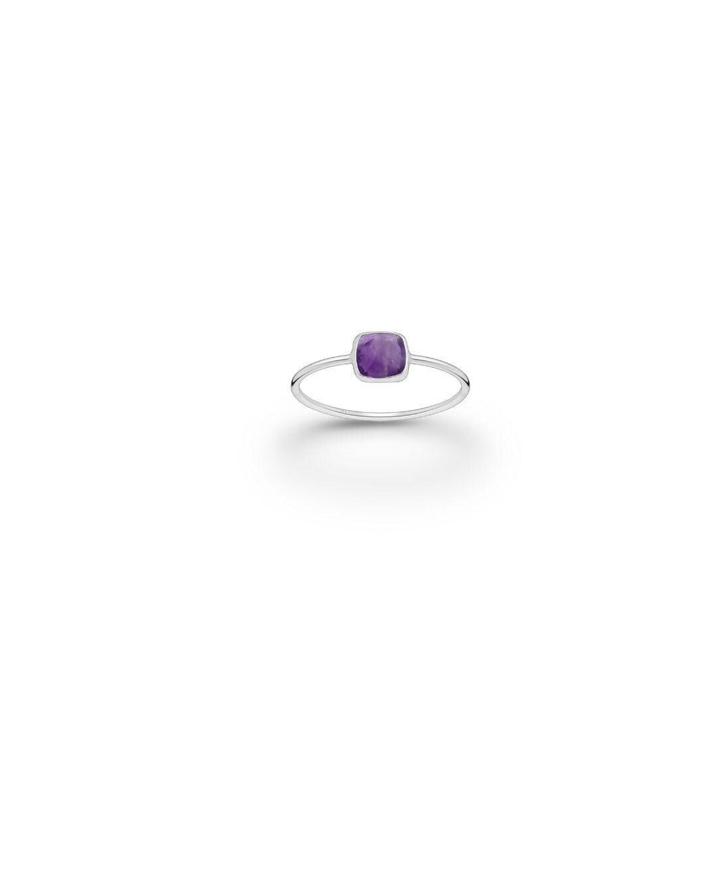 Sterling Silver Gemstone Square Ring