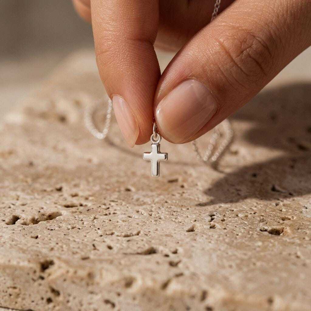 Dainty Sterling Silver Cross Pendant | 16 or 18 Inch Silver Chain Necklace | 925 Silver Sister Jewellery Gift
