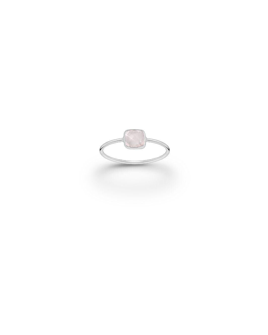 Sterling Silver Gemstone Square Ring