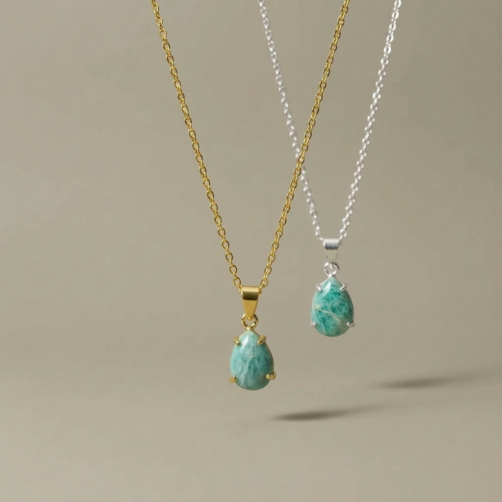 The Teardrop Pendant — Natural Gemstone Necklace