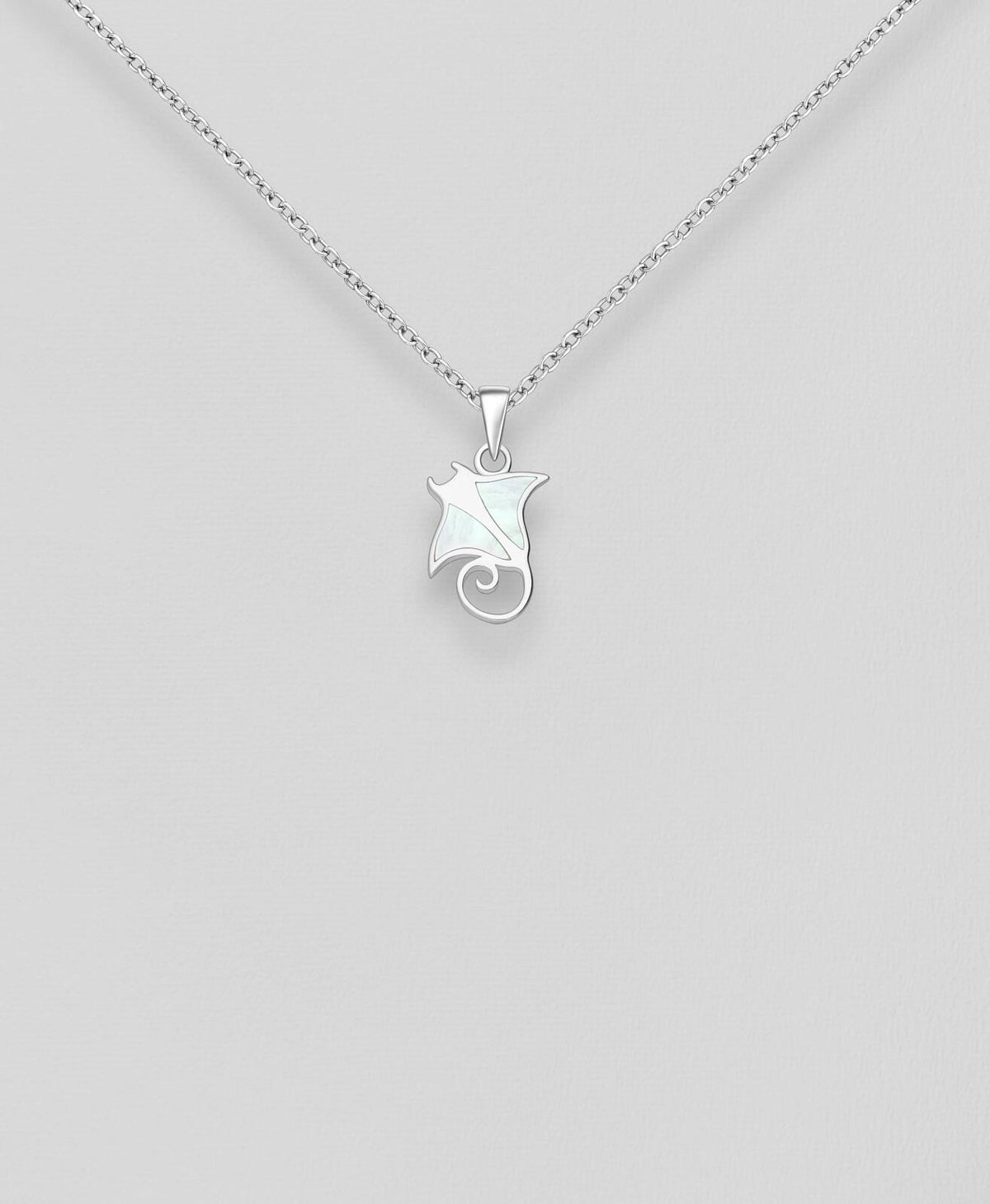 Sterling Silver Stingray Pendant, Ocean Inspired Jewelry, Art Deco Sea Life Necklace, Gift for Her