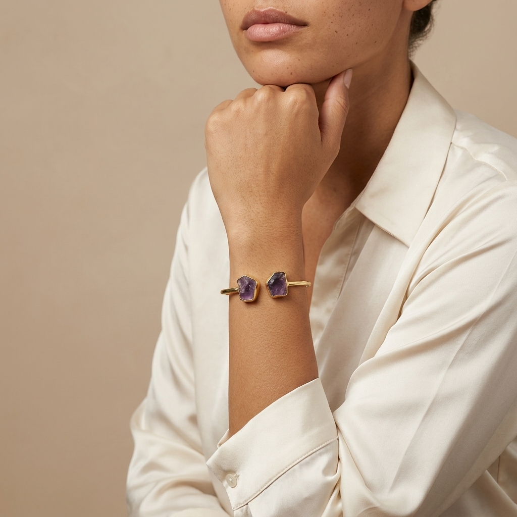 Amythest 2 stone bracelet