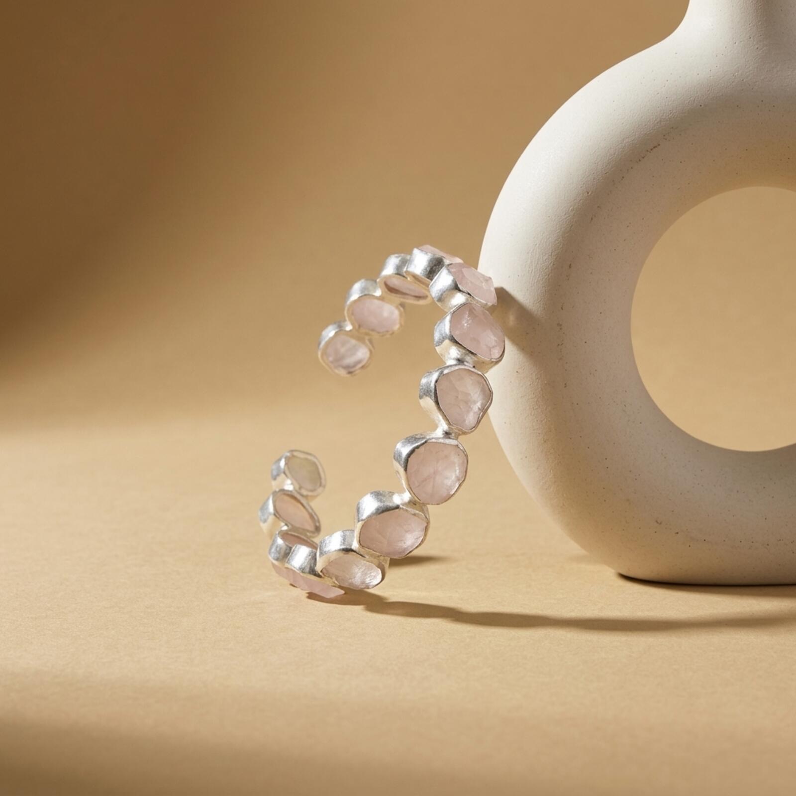Gemstone Open Bangle Bracelet