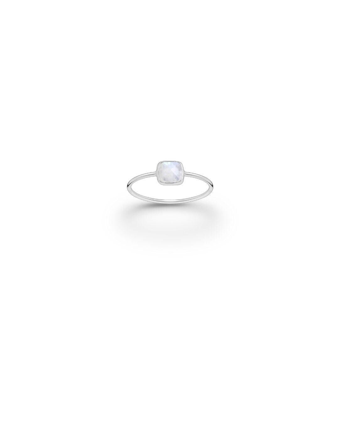 Sterling Silver Gemstone Square Ring