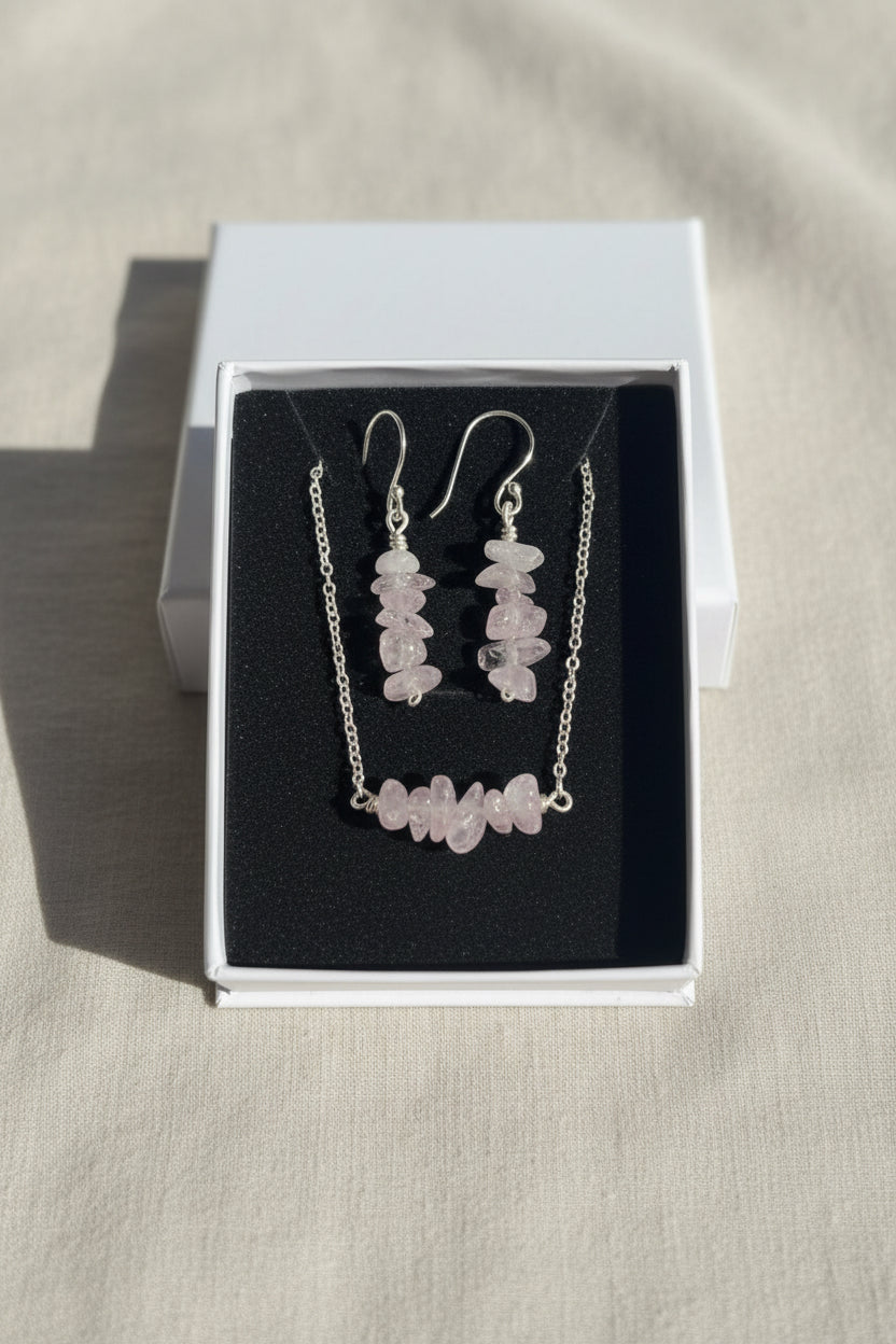 Handmade Crystal Necklace and earrings set