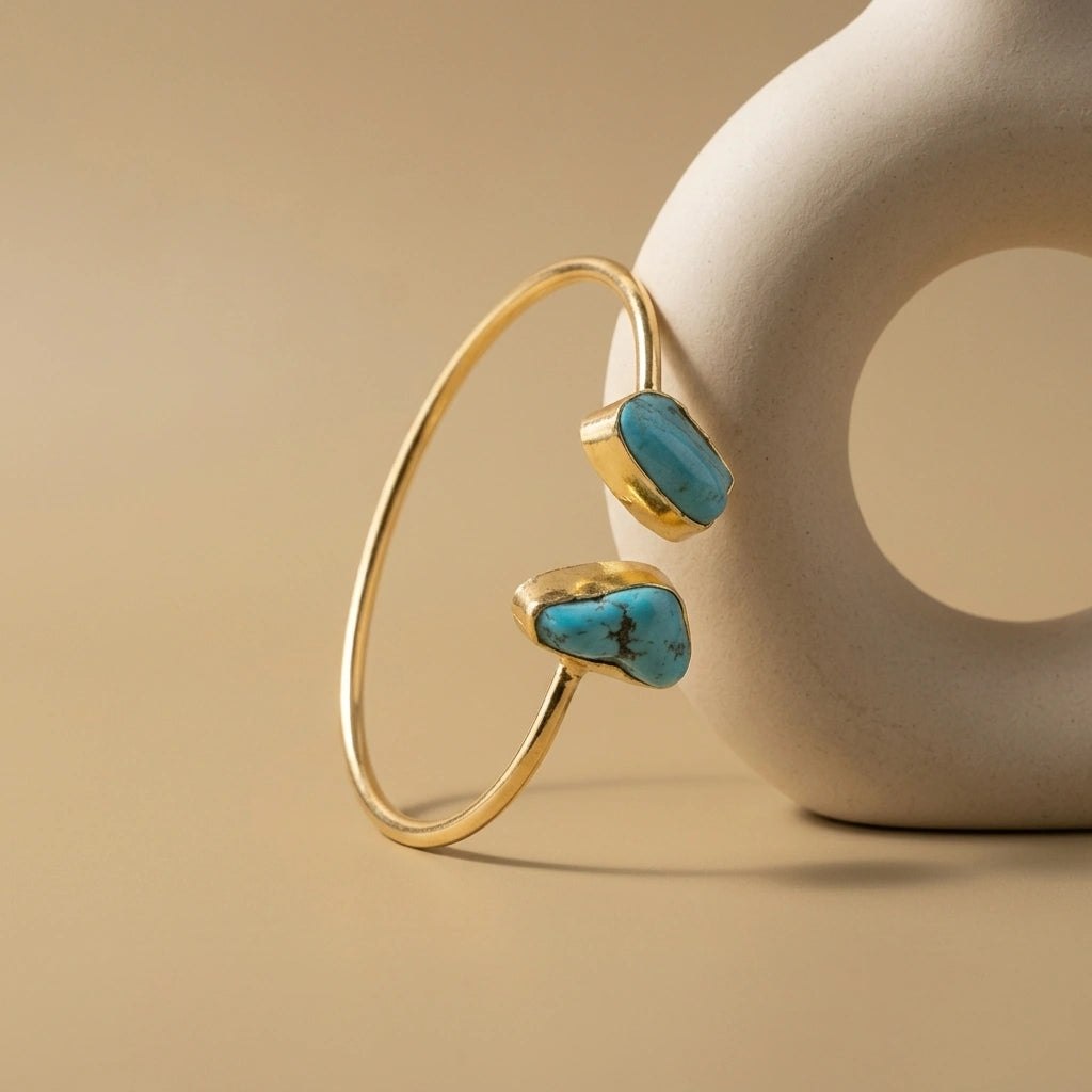 Ocean Duo — Two-Stone Turquoise Bracelet