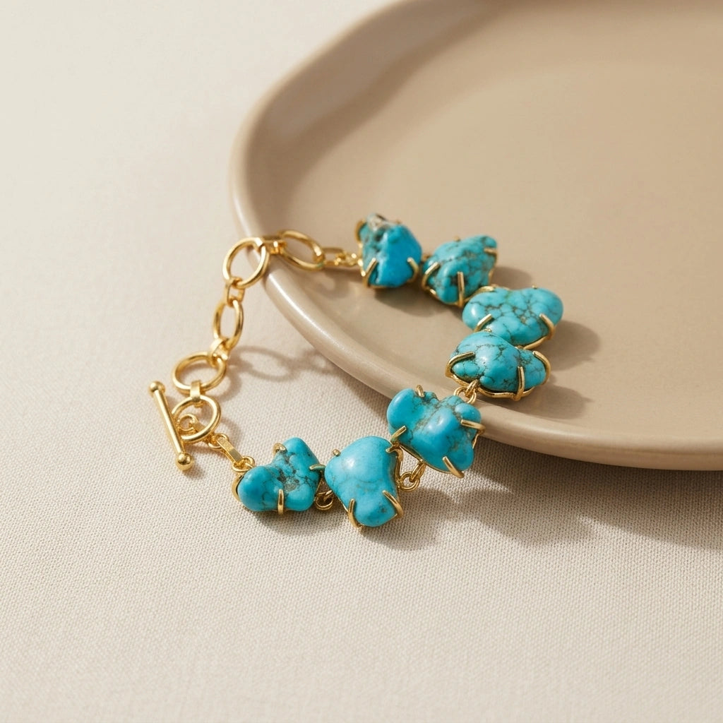 Tide & Stone — Turquoise Bangle Bracelet