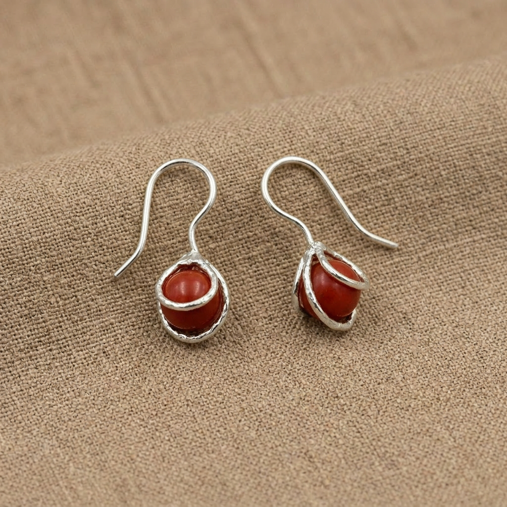 The Bead Drop — Gemstone Fish Hook Earrings