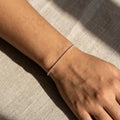 Silver Plated Dainty Bracelet Bangle | Adjustable Bracelet | Stackable Chain Bracelet | Everyday Jewelry Gift for Women