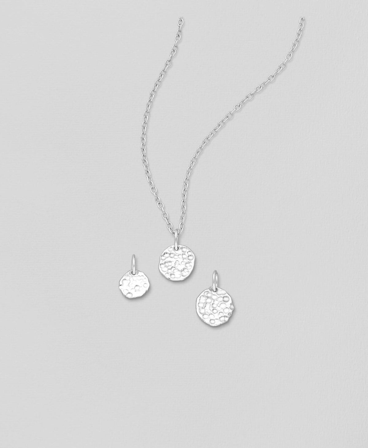 Sterling Silver Hammered Disc Necklace, Dainty Coin Pendant, Minimalist Layering Necklace, Everyday Jewellery, Gift for Her