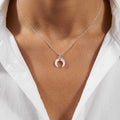 Sterling Silver Shell Pendant | Horn Shaped Shell Necklace | 18 Inch Silver Chain | Sea Jewellery