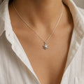 Sterling Silver Oxidized Sun Pendant Necklace, Minimalist Jewellery for Women