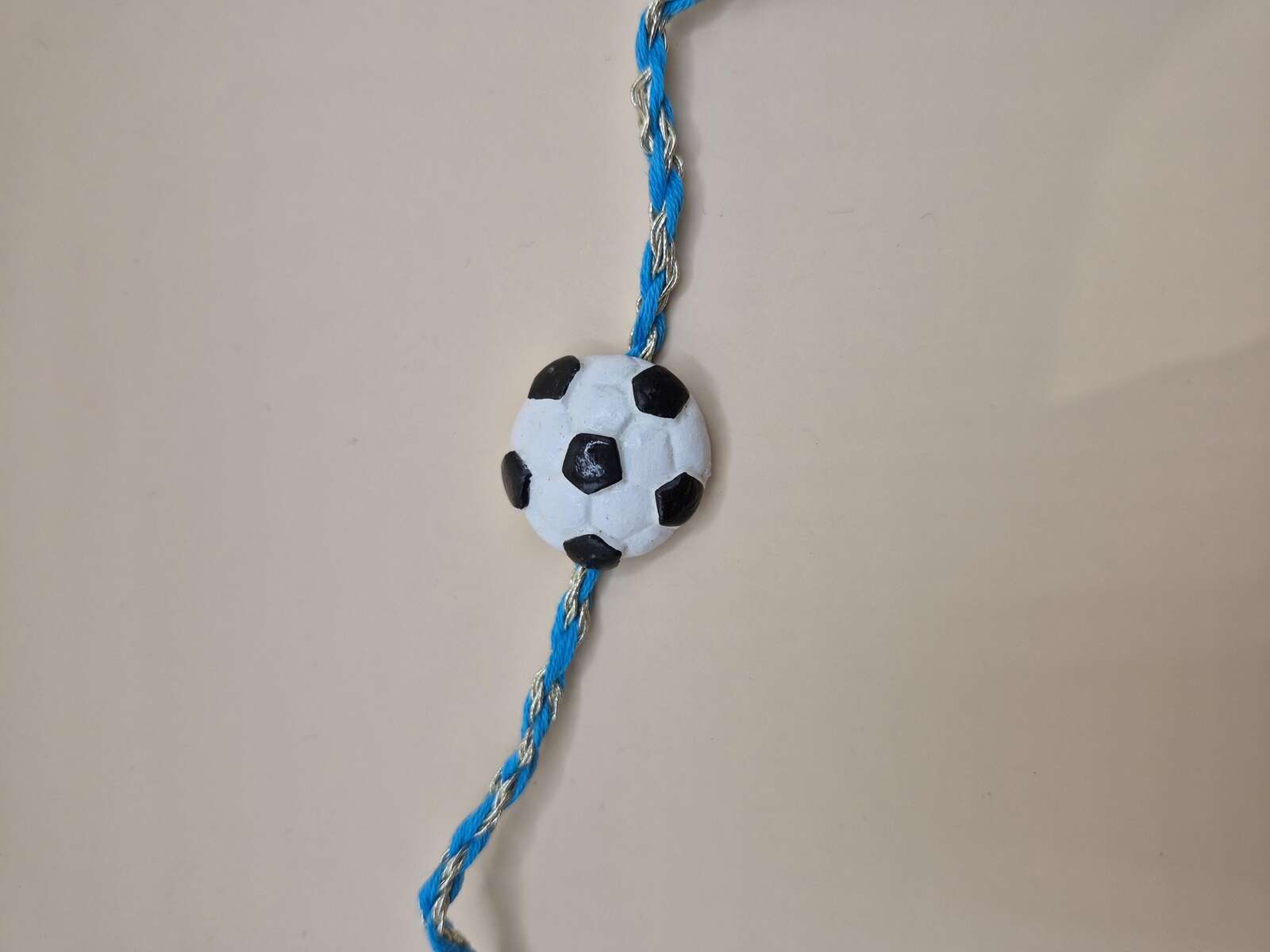 Kids Tie Bracelet / sports Rakhi (Football, Basketball  ) clay handmade Rakhri Hamper
