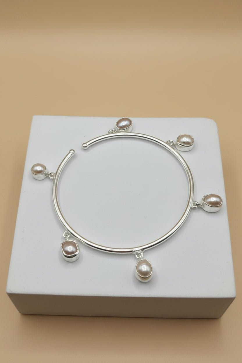 Pearl Grace — Freshwater Pearl Charm Bangle