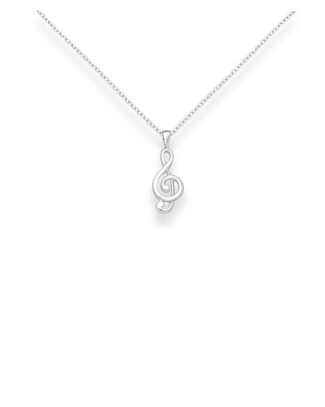 Sterling Silver Dainty Music Note Pendant l Minimalist Jewellery Gift for Music Lover