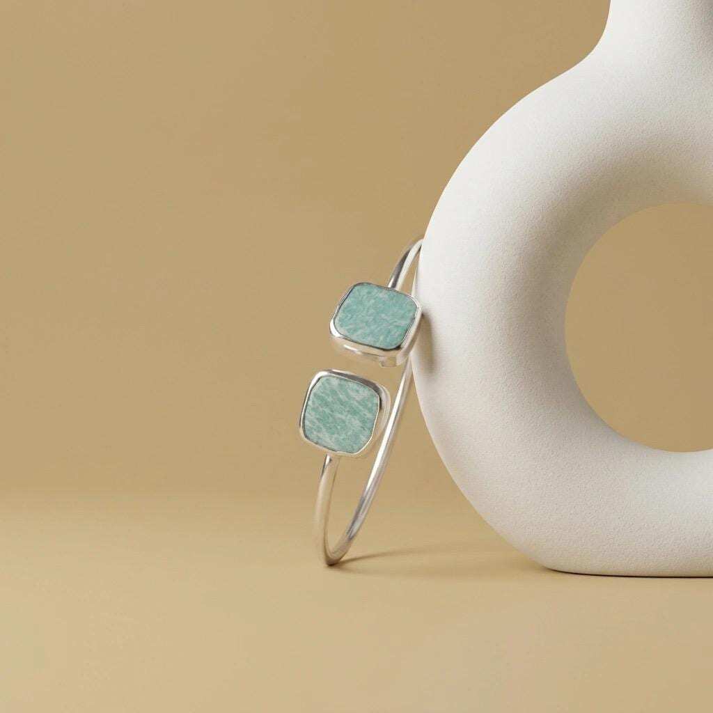 Amazonite Gemstone Adjustable Bracelet | Gift for Wedding | Boho Jewellery