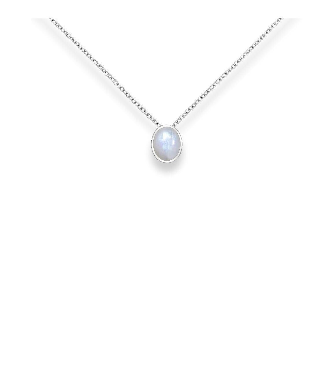 Birthstone Pendant: Minimalist Tiny Gemstone Pendant For Her, Necklace Charm