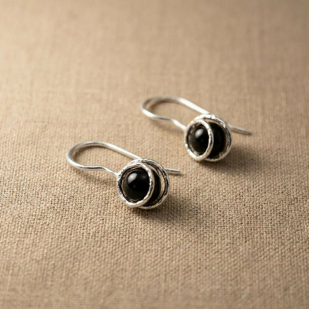The Bead Drop — Gemstone Fish Hook Earrings