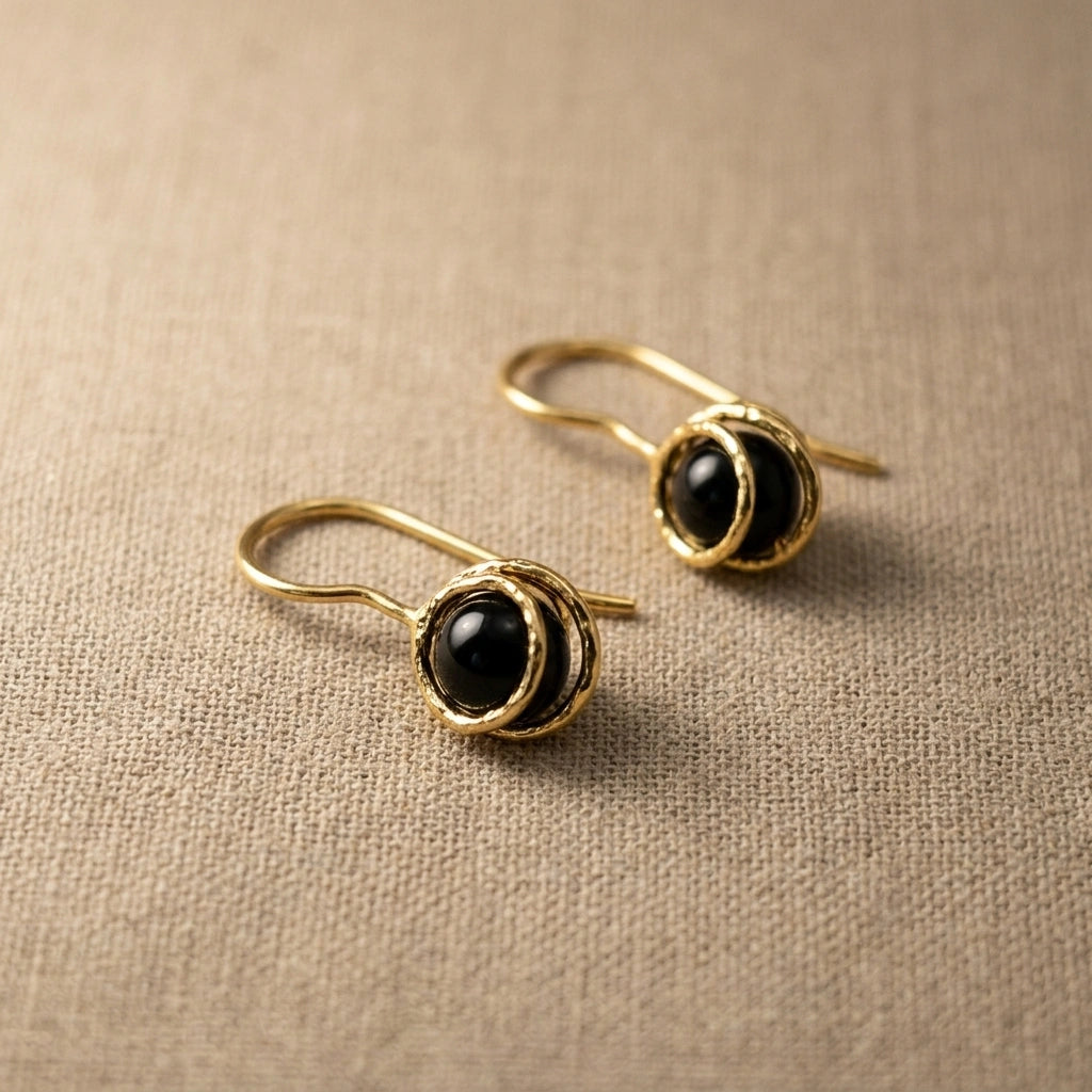 The Bead Drop — Gemstone Fish Hook Earrings