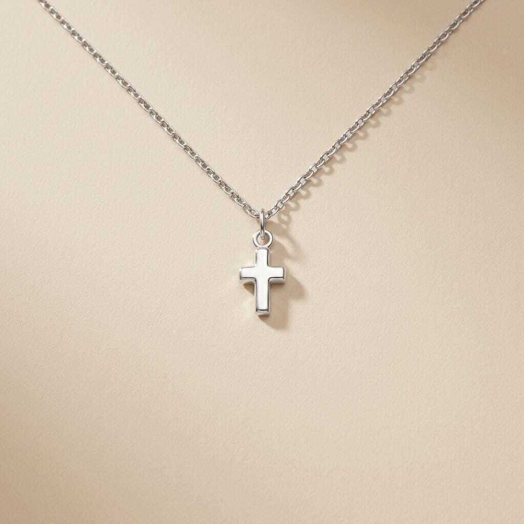 Dainty Sterling Silver Cross Pendant | 16 or 18 Inch Silver Chain Necklace | 925 Silver Sister Jewellery Gift