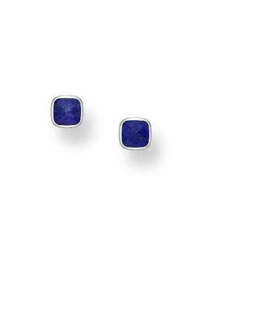 Sterling Silver Square Gemstone Stud Earrings, Crystal Studs, Boho Jewellery Gift For Women