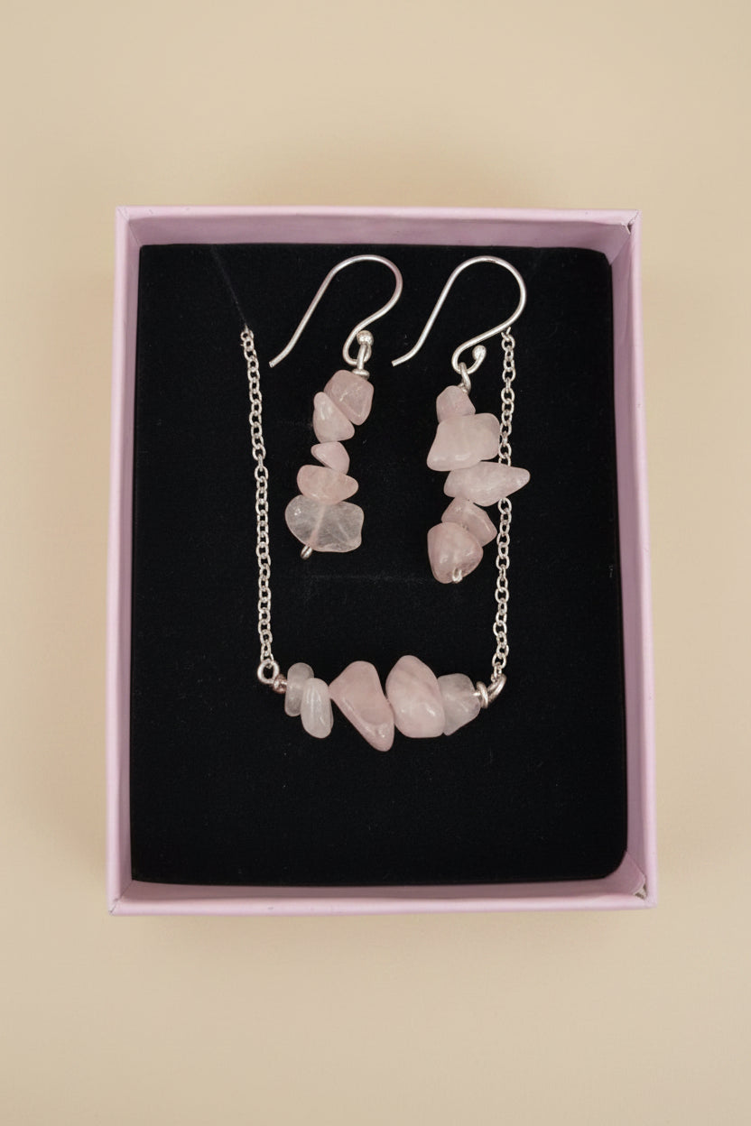 Handmade Crystal Necklace and earrings set